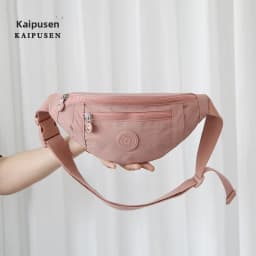 Casual Unisex Lightweight Nylon Waist Bag Versatile Multi-Purpose Leisure Crossbody Bag for Daily Use Soft Foldable Waterproof