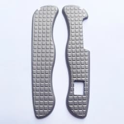 1Pair Titanium Alloy Handle Scales With Square Holes for 111MM Swiss Knife Patch with Slots for Toothpick Tweezers Accessories