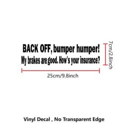 BACK OFF BUMPER HUMPER Tailgate Funny Car Truck Window Vinyl Decal Sticker Decorative Car Accessories Decals
