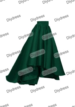 Women's High Low Elegant Prom Party Skirt A-Line Pleated Front Short Back Long Satin Skirt With Pockets For Evening Gown