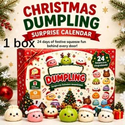 Squishy 2026 New Christmas Advent Calendar, 24 Days Countdown Surprise Box, Dumpling Slow Rebound Squishies Squeeze Sensory Gift