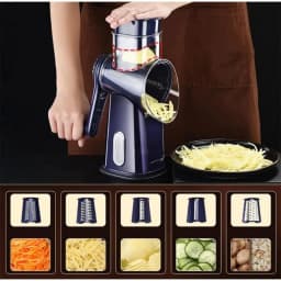 Rotary Vegetable Slicer 5 In 1 Hand Crank Multifunction Rotary Cheese Grater Kitchen Veggie Chopper Food Shredder Meat Grinder