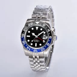 Custom Logo New Men Mechanical Wristwatch Jubilee Stainless NH34 GMT Watch Sapphire Glass Men Watches hombre