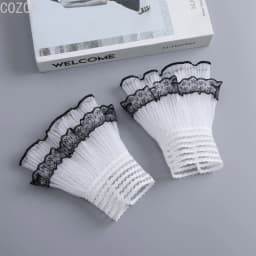 DIY Detachable Cuffs Cuff Extension Embroidery Lace Daisy Fake Sleeves Elastic Wild Wrist Pleated Organ Lolita Fake Sleeves