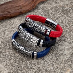 Vintage Vikings Braided Leather Bracelets Men Stainless Stee Norse Runes Celtic Knot Vegvisir Handmade Bangles Icelandic Jewelry