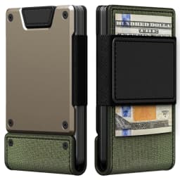 Luxury Leather Wallet Men Wallet RFID Blocking Card Holder with Opening and Closing Pull-Out Type Wallet for Men Metal Wallet
