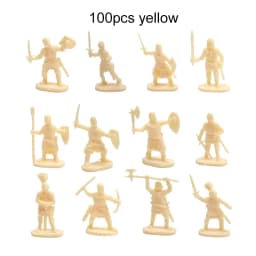 100pcs/set Ancient Soldier Miniature Decorative Model Party Gathering Decoration Simulated Battlefield Medieval Knight Style TMZ