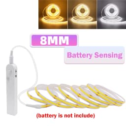 3MM 5MM 8MM COB LED Strip 5V 320LEDs/m PIR Motion Sensor Flexible Tape USB/Battery Powered Under Cabinet Kitchen Lighting Strip