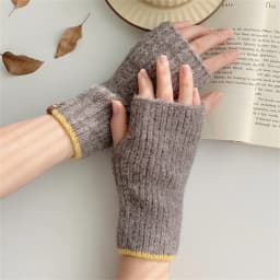 Korean Solid Color Half Finger Gloves Unisex Winter Knitted Gloves Women's Faux Cashmere Warm Gloves Hand Wrist Warmer Mittens