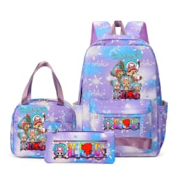 One Piece Backpacks Women Men Capacity School Bag Rucksack Printe Backbag Travel Daypack Male Backpack Mochila 3pcs