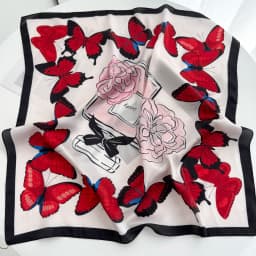 2024 Spring/Summer Retro Horse Print Neckerchief 70*70cm Green Square Scarf Women’s Breathable Imitation Silk Bandannas