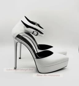 Lilac Purple Platform Pointed Toe High Heel Shoes Women Stiletto Heels Ankle Buckle Strap Banquet Pumps Shallow Footwear