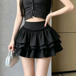 Mini Skirt Cute Sexy Balletcore Elastic High Waist Ball Gown Summer Ruffle Lolita Skirt Short Korean Sweet Y2K Women Clothing