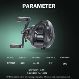SAMOLLA New Ultralight Baitcasting Reel 149g STB Brake Fishing Reel 7.2 Gear Ratio Saltwater 8+1BB 5KG Power Baitcaster