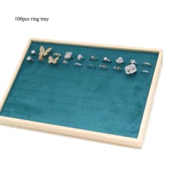 Unique-Beige Velvet Necklace Ring Earring Holder Newly Wooden Jewelry Tray Series Jewelry Disply Jewellery Organizer Box