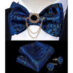 Exqusite Men's Self-tie Bowties Wedding Neck Ties For Man Accessories Cufflinks Hanky Brooch Set Red Black Yellow Blue Bowtie