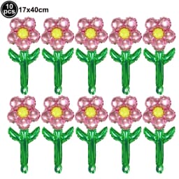 10pcs Mini Rose Flower Balloons Rose Shaped Balloons Birthday Wedding Balloon Mother's Day Decoration Baby Shower Party Supplies