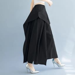 2025 New Pleated Pants Irregular Wide-legged Pants Simple Loose Large Size with Elastic Formal Occasions Commuter Women's