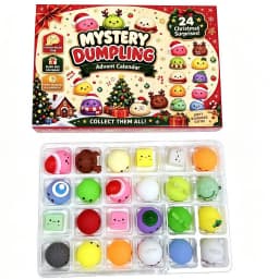 2026 New Christmas Dumpling Squishies Advent Calendar 24 Days Countdown，Happy Stress Relief Blind Box Surprises Christmas Gifts.