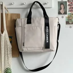 New Casual Tote Large Capacity Shoulder Bag Nylon Waterproof Canvas Handbag Simple Fashion Messenger Bags for Schoolgirl