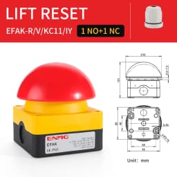 ENMG 1NO Foot/Hand Clapper Switch IP65 EFAK Mushroom Head Emergency Stop Push Button Switch Self-Locking Self-Resetting Anti-Sho