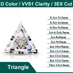 D Color Super White Moissanite Diamond Round / Oval / Pear / Radiant / Emerald / Heart / Princess / Cushion / Asscher / Triangle