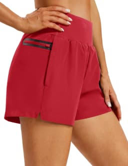 TACVASEN Womens High Waisted Running Shorts Quick Dry Workout Shorts with Built-in Liner Zip Pockets Breathable Athletic Shorts