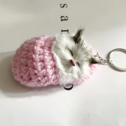 Simulation Mini Cat Keychain Cute Plush Cats With Sound Children Birthday Gifts Creative Imitation Cat Ornaments Bag Decoration