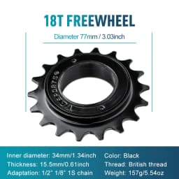 1pc 16T 18T 20T 22T 24T Single Speed Bike Freewheel Compatible With Threaded Freehub Replacement Bike Parts Bicycle Accessories