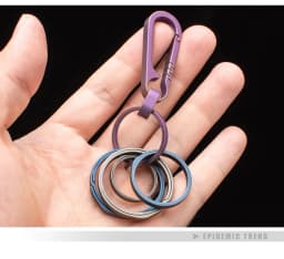 Titanium Alloy Rotating Ring Buckle Keychain Waist Belt Buckle Spring Lock Keyring Outdoor Tool EDC Unboxing Tool