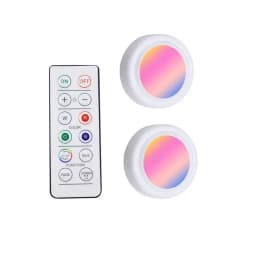 LED Puck light Remote Control 16 Color Changeable Dimmable Wireless Touch Sensor Battery Operated Kitchen Hallway Ambient light
