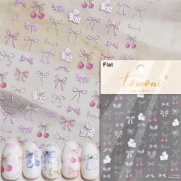 1pcs 5D Diamond Japanese White Lace Bow Nail Art Stickers Pearl Rhinestones Nail Decoration Adhesive Decals Slider DIY Accessory
