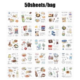 50pcs/bag stickers sticker book soft time series handbook material DIY photo frame album phone case diary creative stickers