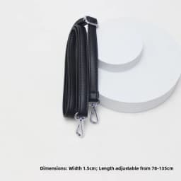 New Yu Black Leather Bag Strap Single Shoulder Crossbody Bag Long Strap School Bag Backpack Accessories Women's Bag Belt