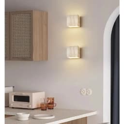 Yellow Travertine Stone Wall Mounted Lamp for Shop Restaurant Cafe Indoor Outdoor Decoration Sconce Light Background House