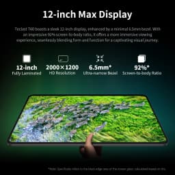 Teclast T60 12 inch 2K Tablet Android 13 8GB+8GB RAM 256GB ROM T616 octa-core 8000mAh 18W PD Fast Charging 4G VoLTE GPS Tablets