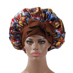 Satin Bonnet Long Tail African Style Print Bonnets for Women Shower Cap Womans Hats Hair Bonnet for Sleeping