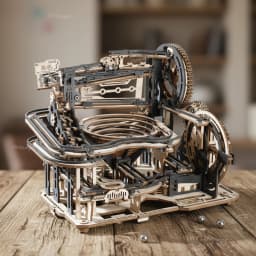 Chriyungel 3D Wooden Marble Run Puzzle DIY Building Model Kits Rolling Ball Track Brain Teaser Game Gift for Adults Teens