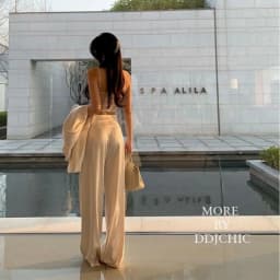 Summer Luxury Silk Satin Pants Elegant Office Lady Suit Pants Solid Color High Waist Pleated Wide Leg Pants Casual Baggy Trouser