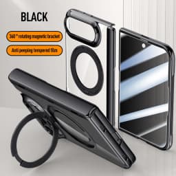 Luxury Transparent 360 Rotate for Magsafe Bracket Case for iPhone Ultra Fold Cover HighDefinition privacy Screen Protector Case