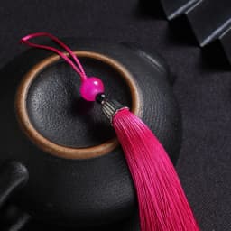 10Pcs Tassels Silky Handmade Soft Tassels Jade Bead Tassels DIY Craft Jewelry Car Key Chain Decor Pendants Smooth Fringe Trim