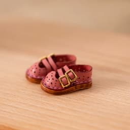 Doll Double Button Fashion Sandal Shoes Cowhide Flat Shoes With Hole For Blythes, Ob22 24, Ymy, Licca, Azones, Ob24, Fr Doll
