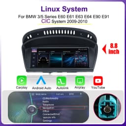 AUTOTOP 8.8" Wireless Carplay Android Auto Car Radio For BMW 3/5 Series E60 E61 E63 E90 E91 CIC CCC Linux Touch Screen YouTobe