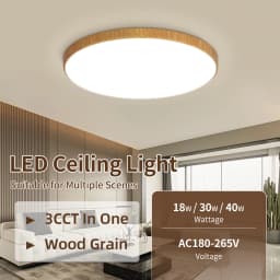 LED Ceiling Light Chandelier Wood Grain Color Ceiling Lamps Tricolor Led Panel Lights For Living Room Bedroom Kitchen Decoration