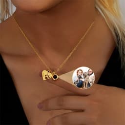 Personalized Engraved Name Picture Necklace Custom Photo Projection Necklaces Dog Cat Paw Necklace Memorial Gifts for Pet Lover