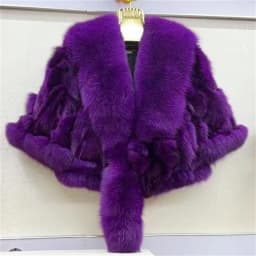 New Real Fox Fur Coat Autumn and Winter Fox Fur Shawls Neckline Jacket Women Natural Fur Vest Shawl Short Trend Lady Fur Poncho