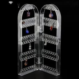 Jewelry Display Rack Necklaces Rings Plastic Folding Holder Large Capacity Bracelets Storage Hanger with Stud Earrings Holes