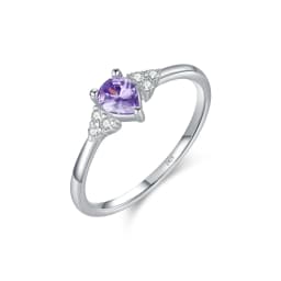 MODIAN 925 Sterling Silver Water Drop Cocktail Ring Classic Prong Purple Cubic Zirconia Rings For Women Female Fine Jewelry