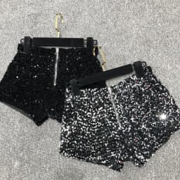 Whole Body The New 2023 Sparkling Sequins Shorts Women Short Zipper Nightclub Woman Slim Fit for Silver and Black Sexy Shorts