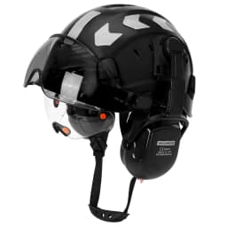 Safety Helmet With Visors Built In Goggles Earmuff Noise Reduction Stickers For Engineer ABS Hard Hat ANSI Industrial Work Cap